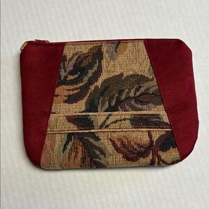 Red and Tapestry Clutch